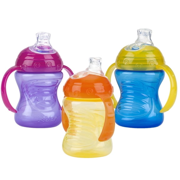 Nûby™ No-Spill™ à Deux Anses Easy Grip Base™ pour Tout-Petit en Plastique Grip N' Sip™ Gobelet avec Bec Soft Flex™
