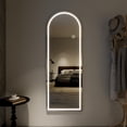 thumbnail image 3 of BEAUTYPEAK 64" x 21"  Full Length Mirror Arched with LED Light Standing Floor Mirror,White, 3 of 6