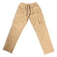 thumbnail image 4 of hoksml Mens Cargo Pants Relaxed Fit Casual Solid Color Elastic Waist Drawstring Multi Pockets Full Length Pants Sweatpants Jogger Work Trousers Summer Clearance, 4 of 8