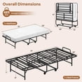 thumbnail image 3 of Costway Twin Size Folding Bed with 5-Inch Mattress, Memory Foam Mattress & Metal Slat Frame, 3 of 10