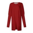 thumbnail image 4 of AherBiu Women Tops Trendy Long Sleeve Flowy Shirts Fall Loose Fitted Crewneck Pullover with Pockets, 4 of 4