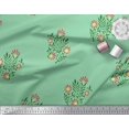 thumbnail image 2 of Soimoi Moss Tissu Georgette Feuilles & Floral Imprimé au Mètre 42 Pouces de Large, 2 of 3