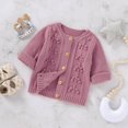 thumbnail image 3 of Toddler Baby Girl Knit Cardigan Kids Ruffle Long Sleeve Button Down Sweater Top Fall Winter Warm Jacket Coat, 3 of 9