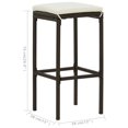 thumbnail image 4 of vidaXL 7 Piece Garden Bar Set with Cushions Brown, 4 of 5