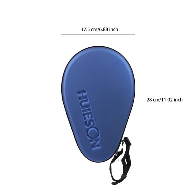 Xingzhi Étui de Protection Universel pour Raquettes de Tennis de Table, Étanche, Résistant aux Chocs, Fermeture Éclair, Sac de Rangement en Cuir PU Bleu