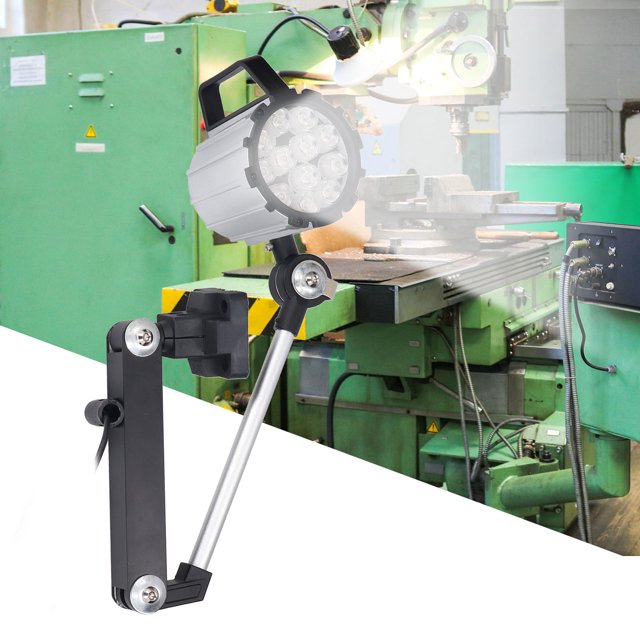 LED Work Light, IP65 Water Proof Foldable Adjustable Multipurpose Machine Work Light, 12W 24V Long Arm Work Table Lamp For Lathe Milling Drill Press Industrial LightingWhite Light