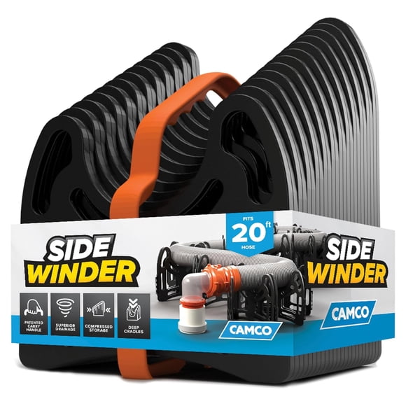 Camco Sidewinder Support d'Égout pour VR / Fabriqué en Plastique Robuste et Léger / Courbe Autour des Obstacles et Ne Se Glisse Pas Fermé / 20 Pieds / Noir / (43052)
