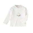 thumbnail image 2 of Cowsor Girls Soft Ribbed Peter Pan Collar Bow T-Shirt Sweet and Ribbed Knit Casua Cute Tops, 2 of 4