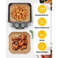 thumbnail image 4 of 200PCs Air Fryer Paper Liners for Ninja Crispi Glass Air Fryer FN101CGY, 100pcs Large for 4-QT & 100pcs Small for 6-Cups Container,Non-Stick Airfryer Disposable Accessories, Square Free of Bleach, 4 of 7