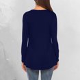 thumbnail image 4 of Pompotops Femmes Casual Couleur Unie Manches Longues Col Rond Basique Confortable T-Shirt, 4 of 8