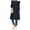 Navy, variant on ZANZEA Women Solid Color Button Down Puff Long Sleeves Muslim Casual Blouse