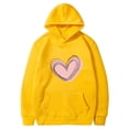 thumbnail image 4 of Plebaso Women's Heart Printed Hoodies Drawstring Long Sleeve Sweatshirts Loose Pullover Tops with Pockets, 4 of 4