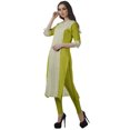 thumbnail image 4 of Moomaya Tunique Droite à Col en V pour Femmes, Manches Roulées, Kurta en Coton Imprimé, 4 of 6