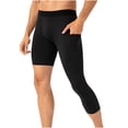 thumbnail image 2 of asjyhkr Men's Compression Shorts with a Single-Legged with Side Pockets Workout Gym Basketball Base Layer, 2 of 9