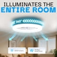 thumbnail image 4 of Bell + Howell CannonX White 14” 6 Speed LED Ceiling Light Fan with Remote Timer and Reverse Mode, 4 of 7