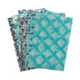 thumbnail image 2 of Quilting Fabric, 5pcs Cotton Craft Fabric Bundle Patchwork Pre-Cut Quilt Squares Blue Green, 2 of 9