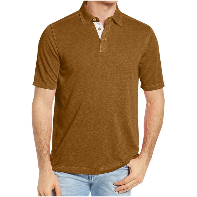 Birdeem Shirts for Men Mens Short Sleeve Turndown Collar Blouse Shirt