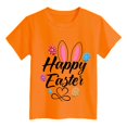 thumbnail image 4 of PMVFHDE Tenue de Pâques Fille T-Shirt Graphique de Pâques / Imprimé Lapin et Oeuf Manches Courtes Col Rond / T-Shirt de Fête en Coton Doux pour Tout-Petit / Tenue Décontractée Printemps Été Orange,10-11 Ans, 4 of 4