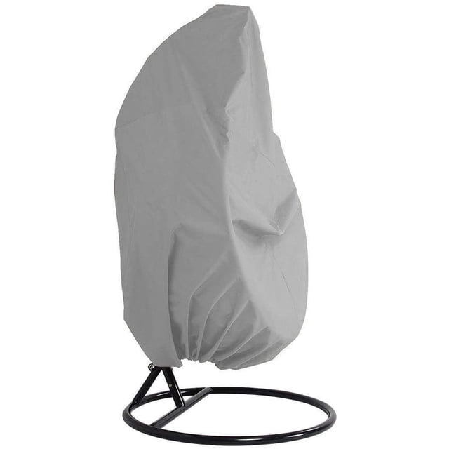 Outdoor Furniture Cover - Garden Rattan Wicker Waterproof Hanging Chair Furniture Cover - Egg Protective Cover Chair - 210D Oxford Polyester PVC Cover - Gray