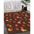 thumbnail image 3 of Ahgly Company Machine Washable Indoor Square Transitional Mahogany Brown Area Rugs, 4' Square, 3 of 7