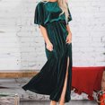 thumbnail image 2 of UPPADA Robe de Cocktail pour Femmes à Manches Longues Robe d'Invitée de Mariage Fente Latérale Jolie Robe Formelle Évasée Taille Haute Robe de Fête Robe de Bal Robe de Cocktail Liquidation en Liquidation, 2 of 4