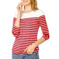 thumbnail image 1 of INSPIRE CHIC Blouse pour Femme à Rayures à Blocs de Couleur à Manches Longues T-Shirt Décontracté m Rouge-Blanc, 1 of 8