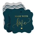 thumbnail image 3 of Inkdotpot Pack Of 100 Made With Love Wedding Paper Tags DIY Craft Bracket Shape Real Gold Foil Hang Tags, 3 of 7