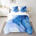 thumbnail image 2 of YST Ensemble de Douillette 7 Pcs en Marbre Bleu Marine, Abstrait Moderne, Polyester, Type Douillette et Housse de Couette, Format Double (7 Unités), 2 of 4