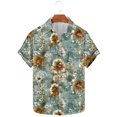 thumbnail image 1 of Styesk T-Shirts pour Hommes Mode Été Imprimé Floral Manches Courtes Chemise à Col, 1 of 5