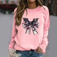 thumbnail image 2 of QATAINLAV Chandails contre le Cancer du Sein pour Femmes Manches Longues Ruban Rose Chandails à Enfiler Hauts Amples Décontractés Col Rond Chandails 2025 Tenues d'Automne Prime By Hour Rose TTG, 2 of 4