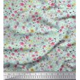 thumbnail image 1 of Soimoi polyester Crepe Fabric Leaves,Butterfly & Flower Floral Print Fabric by Yard 52 Inch Wide, 1 of 3