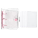 REGALWOVEN Clear 3 Ring Binder Cover, Notebook Binder Mini Refillable Loose Leaf Folder Planner, Pink
