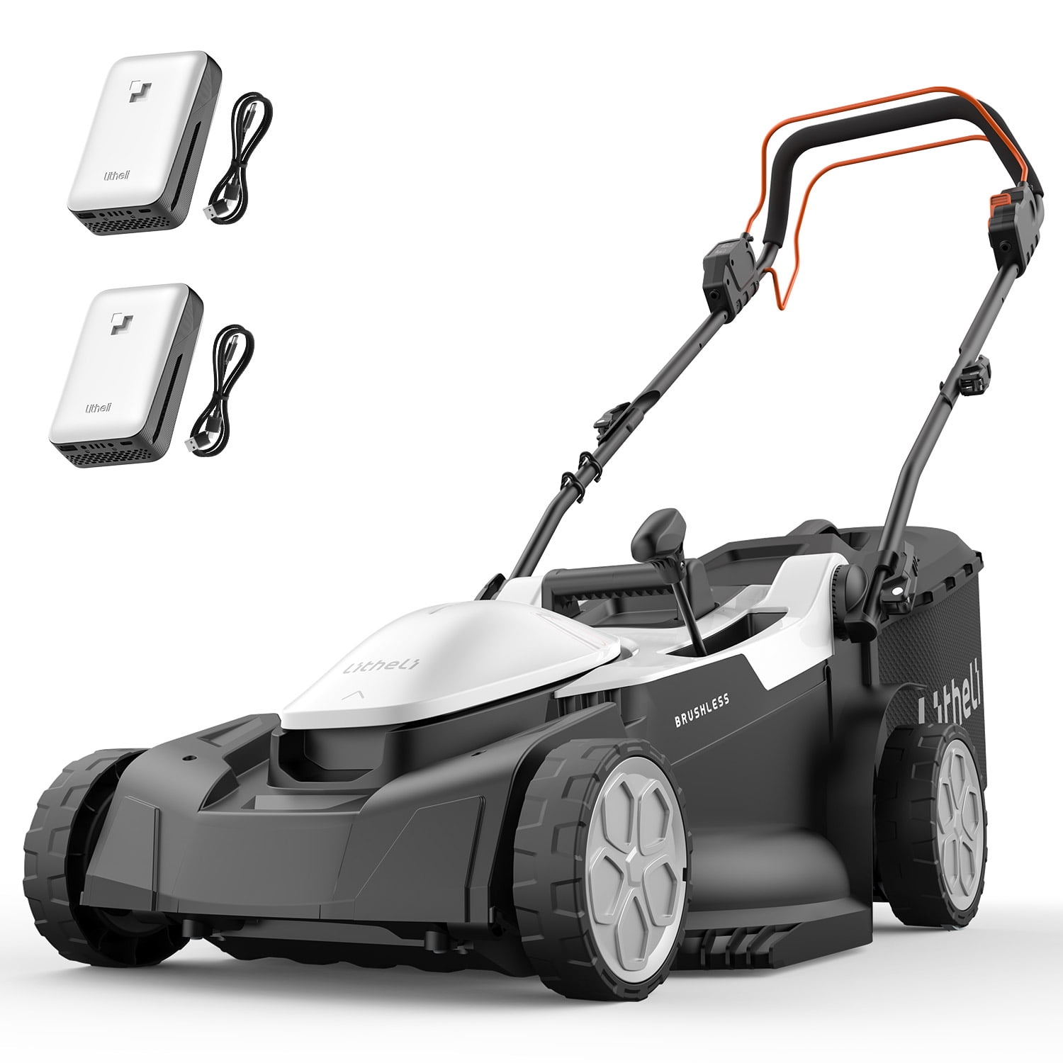 Litheli 2*20V 18" Cordless Lawn Mower, Cordless Brushless Self-Propelled Lawn Mower with 2*4.0Ah Battery