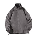 thumbnail image 1 of Dvkptbk Veste à Capuche pour Homme, Veste Coquille Rigide, Vêtements de Sport d'Extérieur, Trench à Col Roulé pour Homme, Veste Décontractée de Style Affaires pour Hommes d'Âge Moyen en Liquidation, 1 of 8