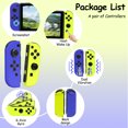 thumbnail image 4 of Switch Controller for Nintendo Switch, Switch Remote Control supports Dual Vibration/Motion Control/Screenshot/Wake-up (Blue & Yellow Green), 4 of 16