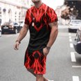thumbnail image 2 of Hommes Imprimé Manches Courtes Décontracté Plage Manches Courtes Col Rond Blouses & Ensembles, 2 of 5
