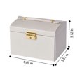 thumbnail image 3 of Vaidha Jewelry Box With Lock And Mirror Jewelry Organizer Storage Case With 3-Layers Display For Earrings Bracelets Rings Watches, 3 of 7