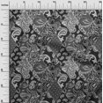 thumbnail image 3 of oneOone Polyester Spandex Black Fabric Asian Paisley Craft Projects Decor Fabric Printed By The Yard 56 Inch Wide, 3 of 4