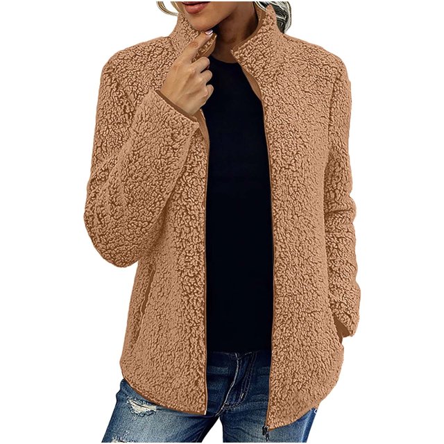 CEHVOM Femme Mode Manches Longues Confortable Hauts Amples Poche Manteau Long Blouse Liquidation