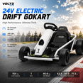 thumbnail image 2 of VOLTZ TOYS 24V Electric Drift Go Kart for Kids, Outdoor Racer Ride On Car with Dual Motors, Safety Belt, 8 MPH Max Speed, White, 2 of 7