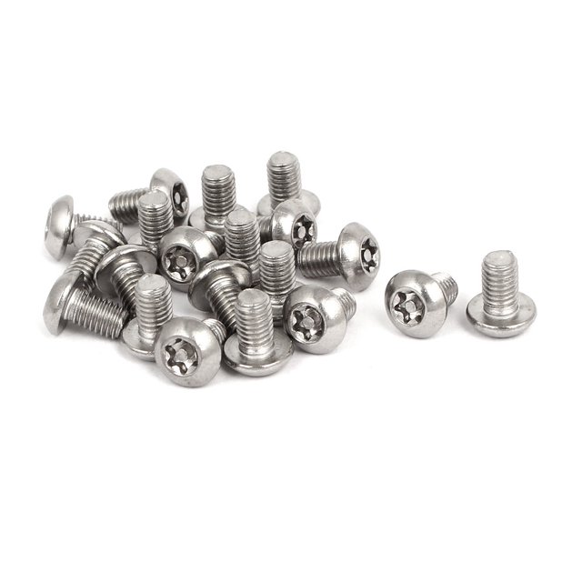 Unique Bargains M5x8mm 304 Stainless Steel Button Head Torx Security Tamper Proof Screws 20pcs