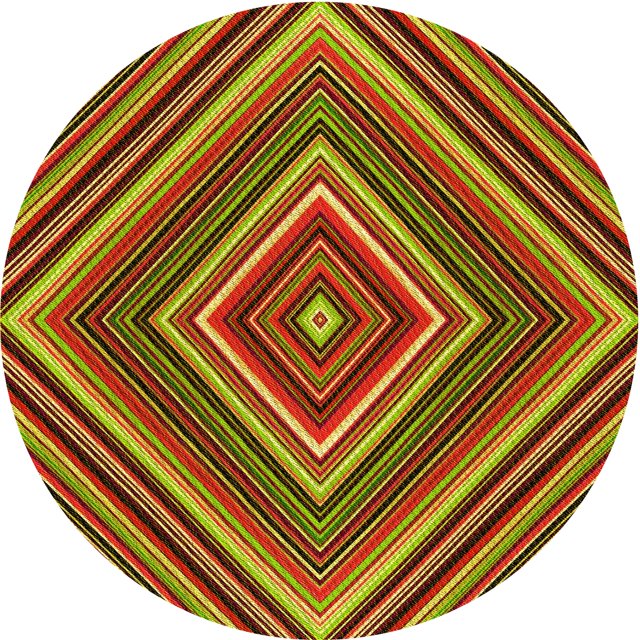 Ahgly Company Tapis d'Intérieur Rond Lavable en Machine Vert Transitionnel, 5 Pieds Rond