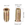 thumbnail image 2 of Unique Bargains 1/4-20 x 25mm Threaded Inserts Nuts, 100 Pack Wood Insert Nuts with Hex Wrench, 2 of 5