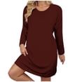 thumbnail image 1 of Ixbnca Robe pour Femme Grande Taille Col Rond Manches Courtes Robes T-Shirt Décontractées Amples Été Robe Courte, 1 of 7