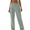 thumbnail image 1 of zbxnLI Womens Cargo Sweatpants Drawstring Elastic Waist Jogging Pants Athletic Running Pants Multi-pockets, 1 of 5