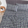 thumbnail image 2 of Ruvanti 100% Cotton Sheets - Crispy Cooling Percale Sheets For California King Size Bed, Breathable & Durable Cal King Sheet Set, 16 Inches Deep Pocket Bed Sheets, Greenish Blue Plaid, 4 Pieces, 2 of 5