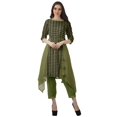 thumbnail image 2 of Moomaya Asymmetric Kurti With Pant Indian Tunic Tops Printed Kurti Set For Women, 2 of 6