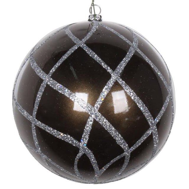 Vickerman MT198187D Ornement en Filet Pailleté Étain 4.75 Po - 3 par Sac