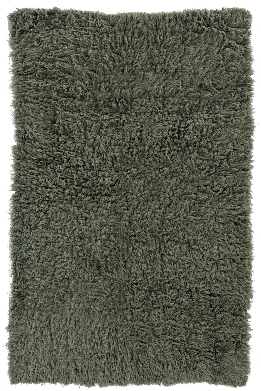 New Flokati 1400gr 3'6" x 5'6" Accent Rug, Olive