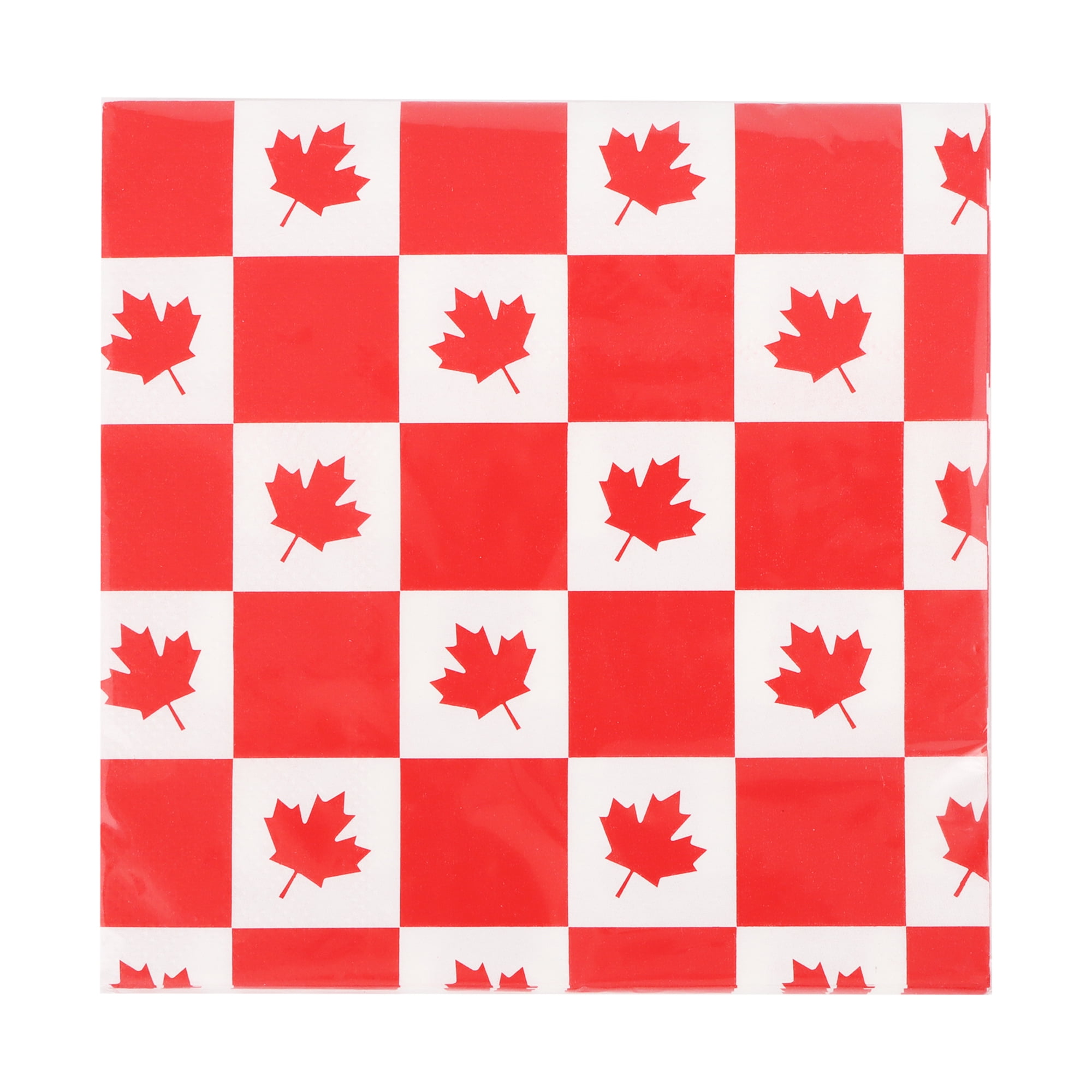 Way to Celebrate! Serviettes de table en papier feuilles d'érable rouge, 6,5 pouces, 18 ct